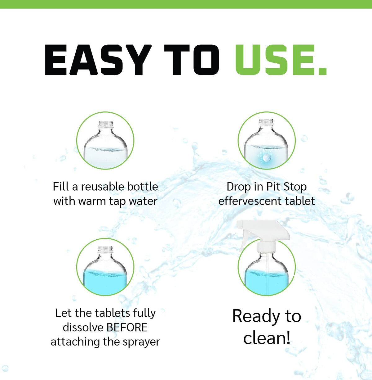 WASH&WHIPS Pit Stop Glass Cleaner / All Surface Cleaner Refill Tablets (Makes 5 Gallons) — additional product view