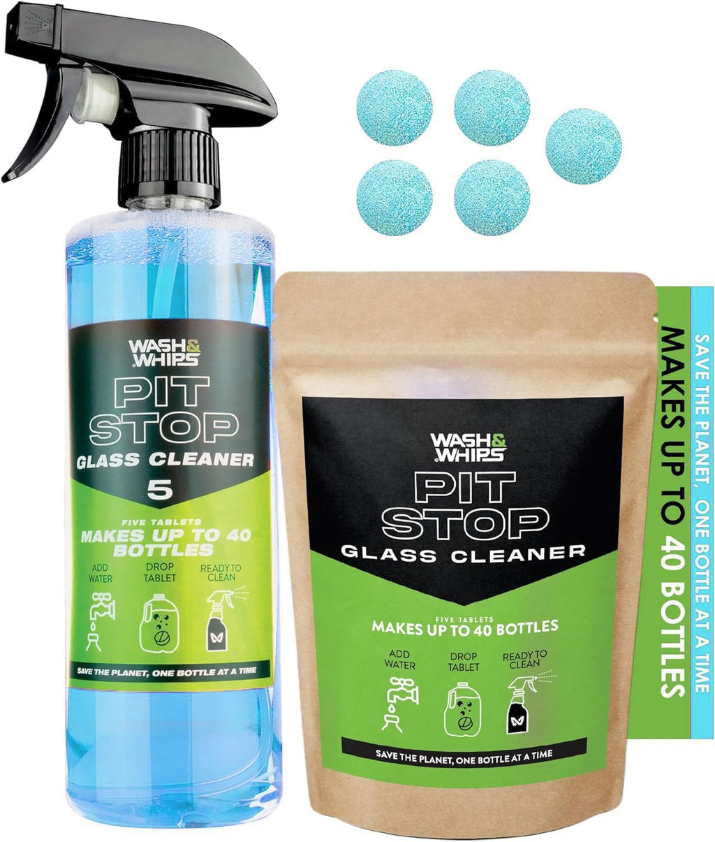 WASH&WHIPS Pit Stop Glass Cleaner / All Surface Cleaner Refill Tablets (Makes 5 Gallons) — additional product photo